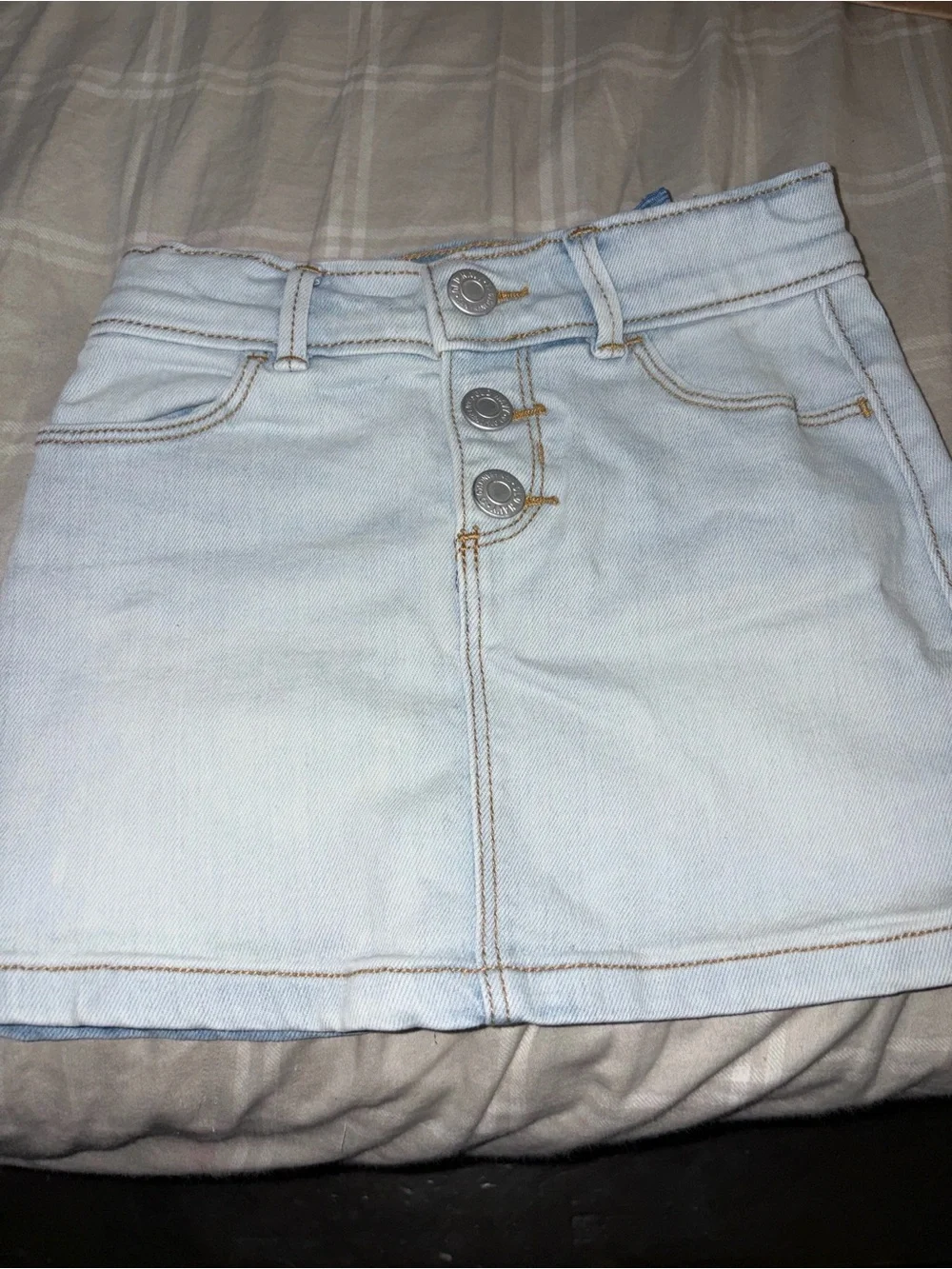 Old Navy Light Blue Denim Button-Front Mini Skirt